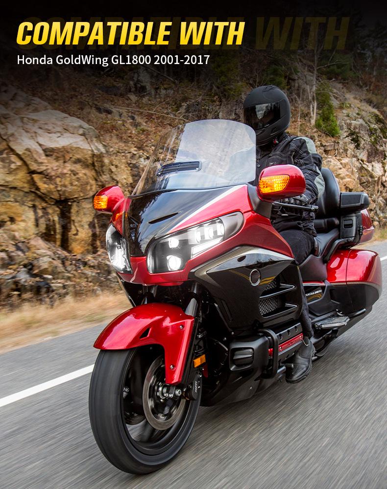 Compatible LED Headlight Assembly for 01-17 Honda Gold Wing: Premium Modification Option