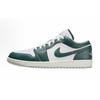 Jordan Air Jordan 1 Cushioning, Wear Resistant Low Top Vintage Basketball Shoes Unisex Green White FQ7687-300(Team191-)