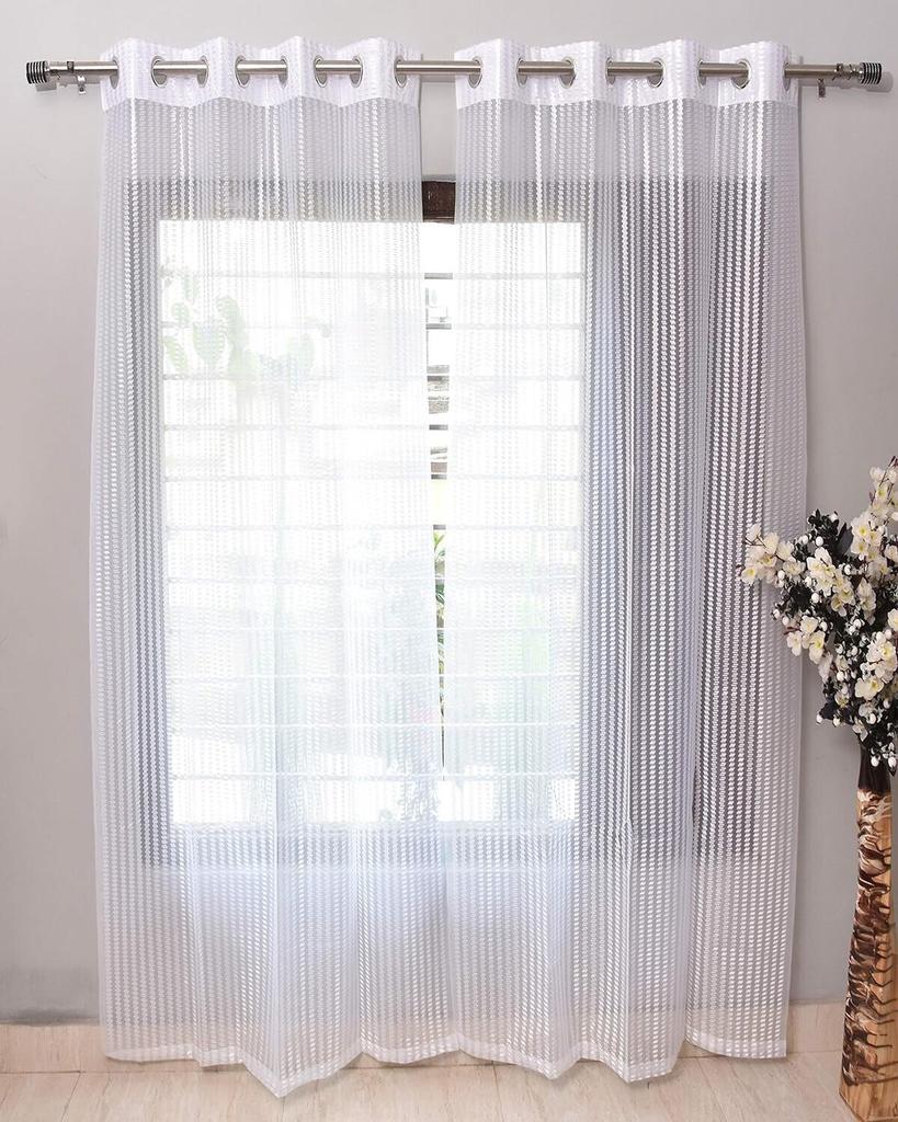 @ Transparent Net Curtain White Color For Any Room Pack OF 2 A688 Zr727-60%Off