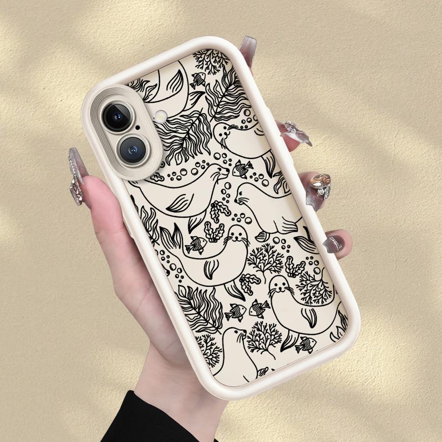 

Phone Cover Case for iPhone 17 Pro Max 17e Air 12 Pro 13 11 16 14 15 Plus Simple Animals iPhone 16e