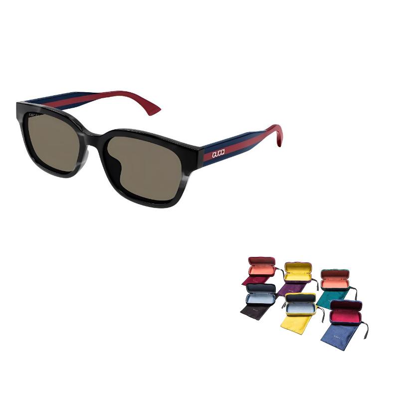 GUCCI Brand Logo Recycled Acetate Square Sunglasses Men's Black