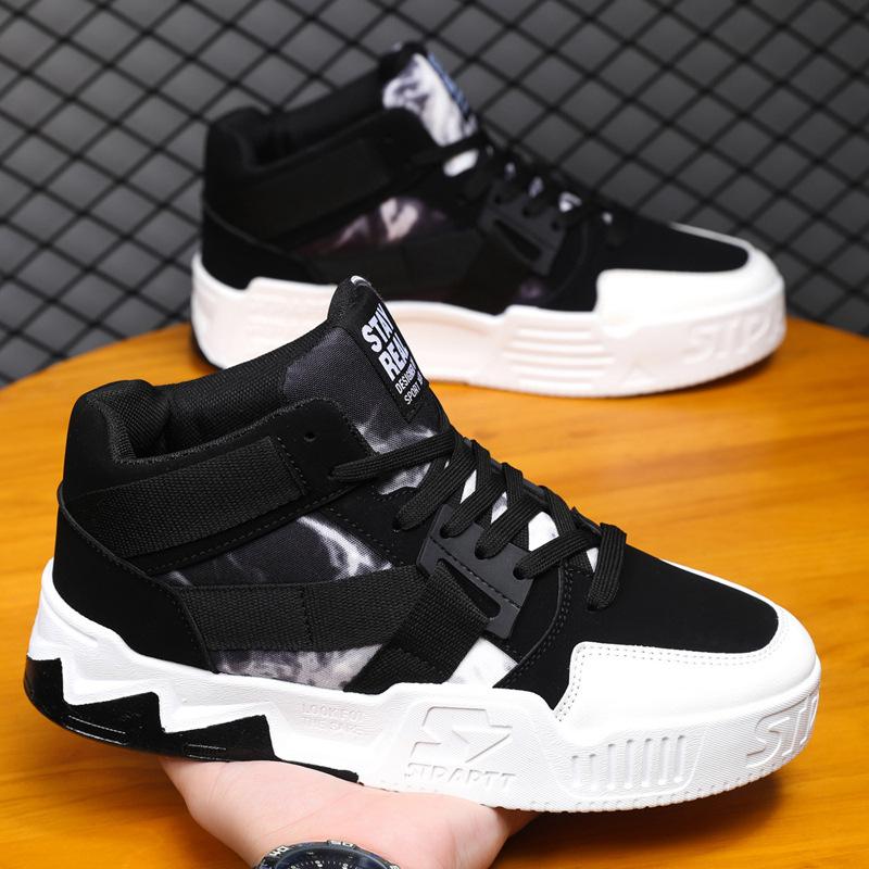 

Модная весенне-осенняя новая классическая мужская обувь, модные повседневные кроссовки для скейтбординга, молодежная уличная обувь для бега, дышащая спортивная обувь 44 черный белый