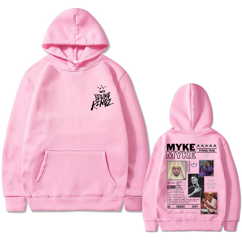Rapper Myke Towers LA PANTERA NEGRA Mikina Muži Ženy Hip Hop Ležérna Nadrozmerná Mikina Pánska Móda Vintage Trend Streetwear