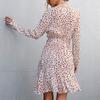Women's Boho Polka Dot Print V-Neck Long Sleeve Dress