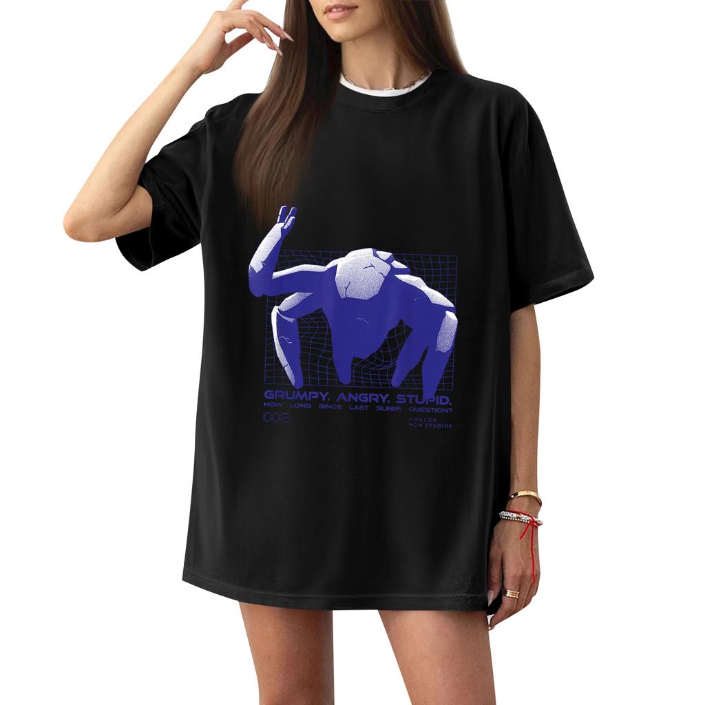 Women's Casual Printed T-Shirt Round Neck Pullover Short Sleeve Top