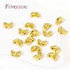 18K Real Gold Plated Wheat Shape Spacer Beads Metal Double Holes Bead For Necklaces DIY Supplies,Loose Beads Separators Wholesal