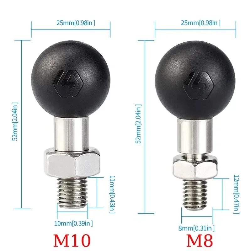 1-2PCS Male Thread Mount Mounts Mirror Seat Ball Head M10 M8 Screw Motorcycle Handlebar Base Bolt for Motorcycle Mount