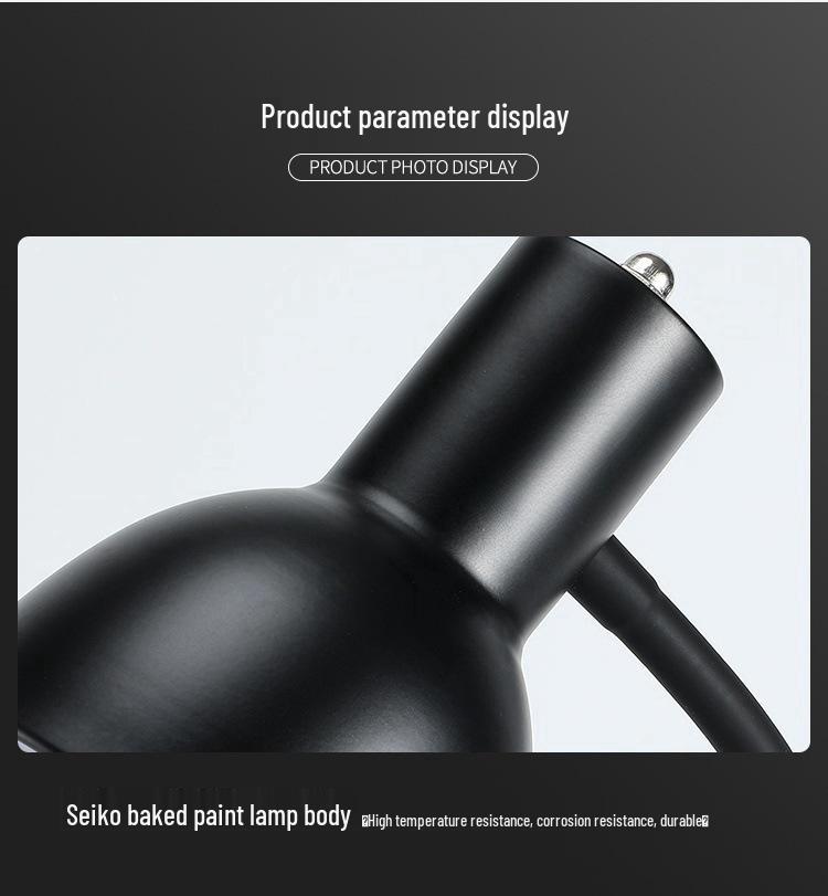 Nordic Style E27 Metal Desk Lamp with Warm Light, High Brightness, Eye Protection, and Rotary Switch - Ideal for Office and Hotel Decor.
