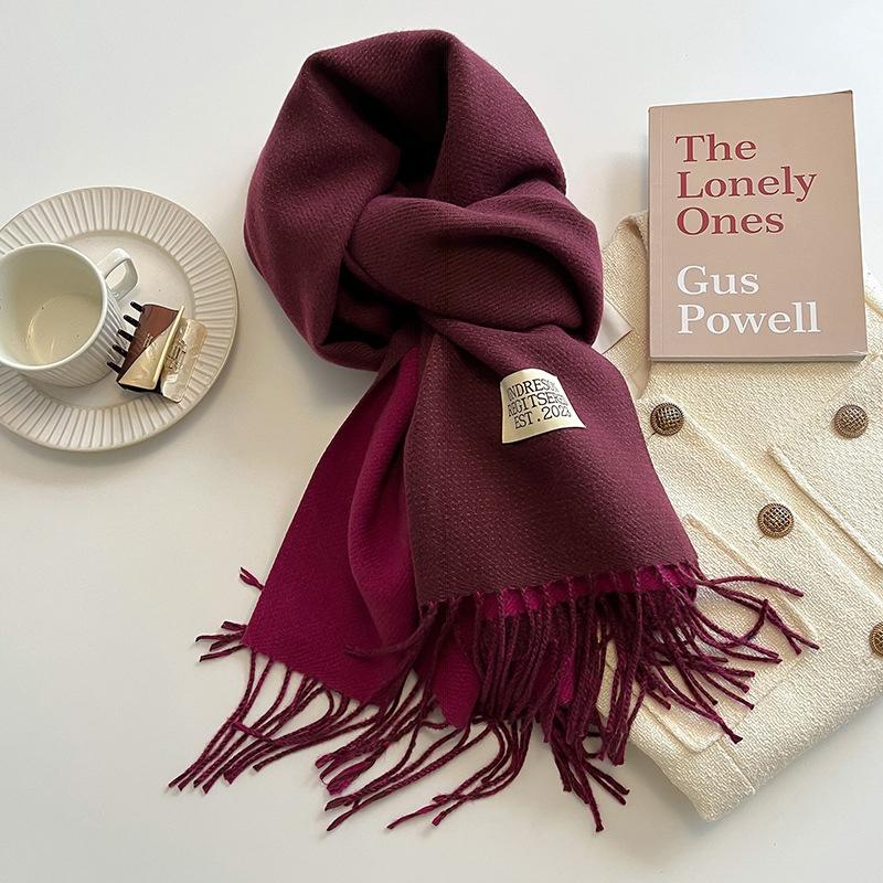 31Colors Fashion Cashmere Scarf for Women Warm Winter Solid Color Double Sided Wraps Neckerchief Poncho Echarpe Pashmina Stoles