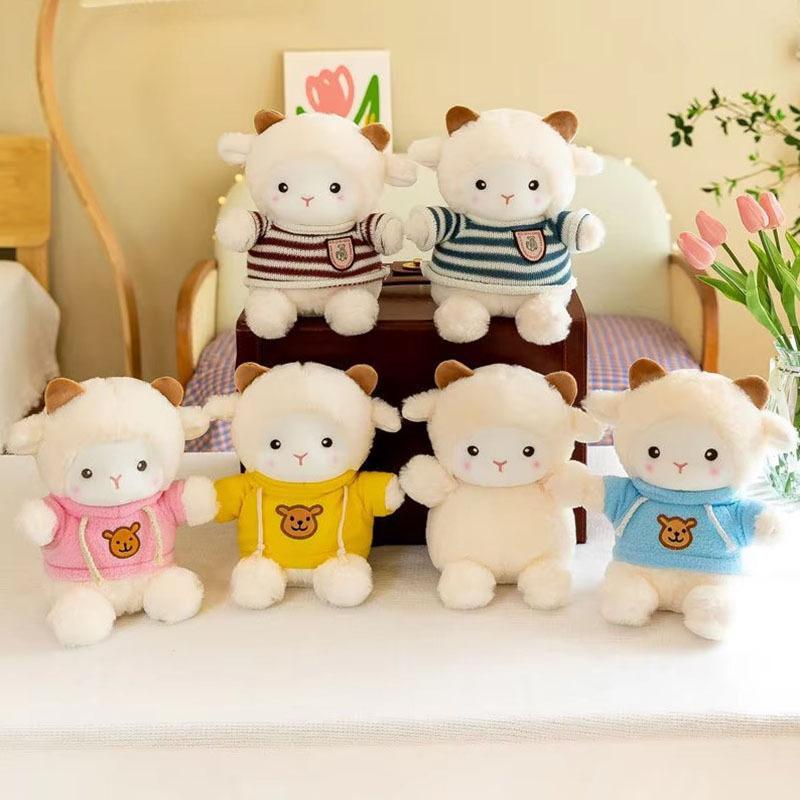 20cm PP Cotton Plush Sheep Soft Toy Cute Cartoon Stuffed Animal Pillow Valentine Christmas Birthday Party Decor for Kids Gift
