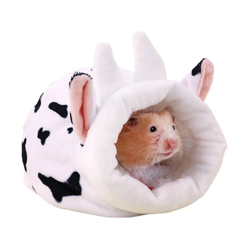 Thickened Hamster Cotton House Soft Rat Sleepping Bed Cow Hamster House Cave  Golden Hamster