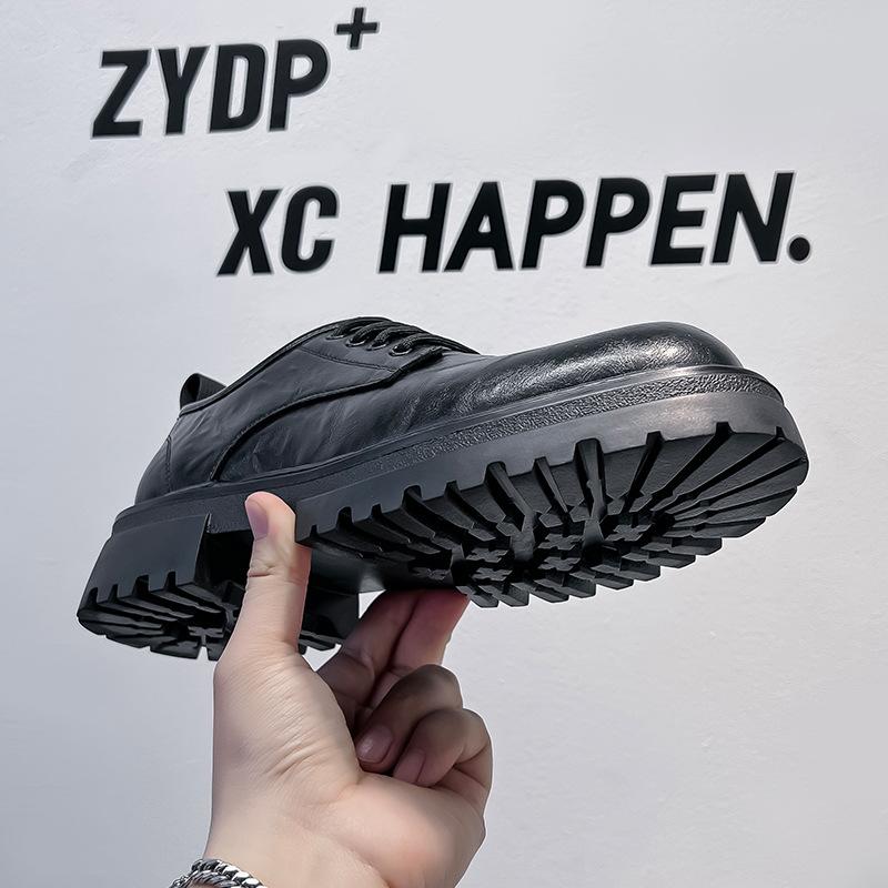 British style fashion business black small leather shoes ins style men's Japanese style retro student big head shoes trend 66223-A