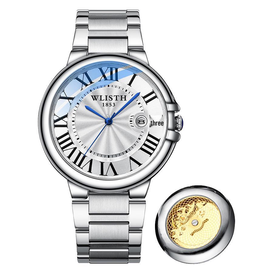 Men s Quartz Mechanical Watch with Luminous Calendar, Waterproof, Business Casual Trend