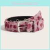 Leopard Pattern Plush Waist Belt With Alloy Closure For Autumn Fashion And Casual Outfits
