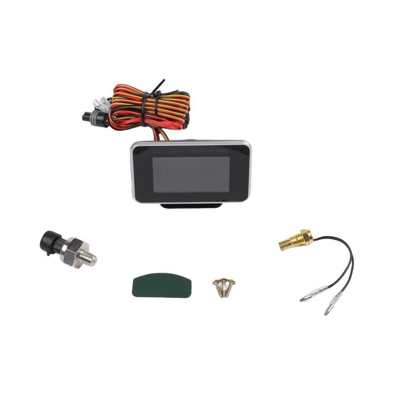 3 In 1 Car Digital Gauge Monitor for Oil Pressure Voltage and Water Temperature with Wide Voltage Compatibility