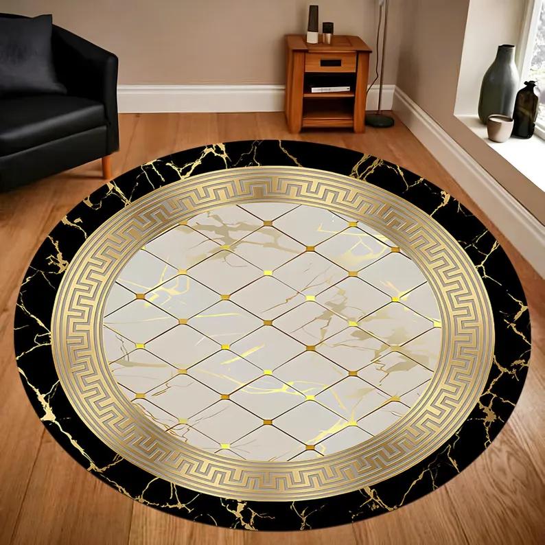 Grüner Marmor Teppich Marmor Runder Teppich Marmor Bereichsteppich Marmor Teppich Marmor Teppich Gold Marmor Teppich Marmor Effekt Teppich Marmor Teppich