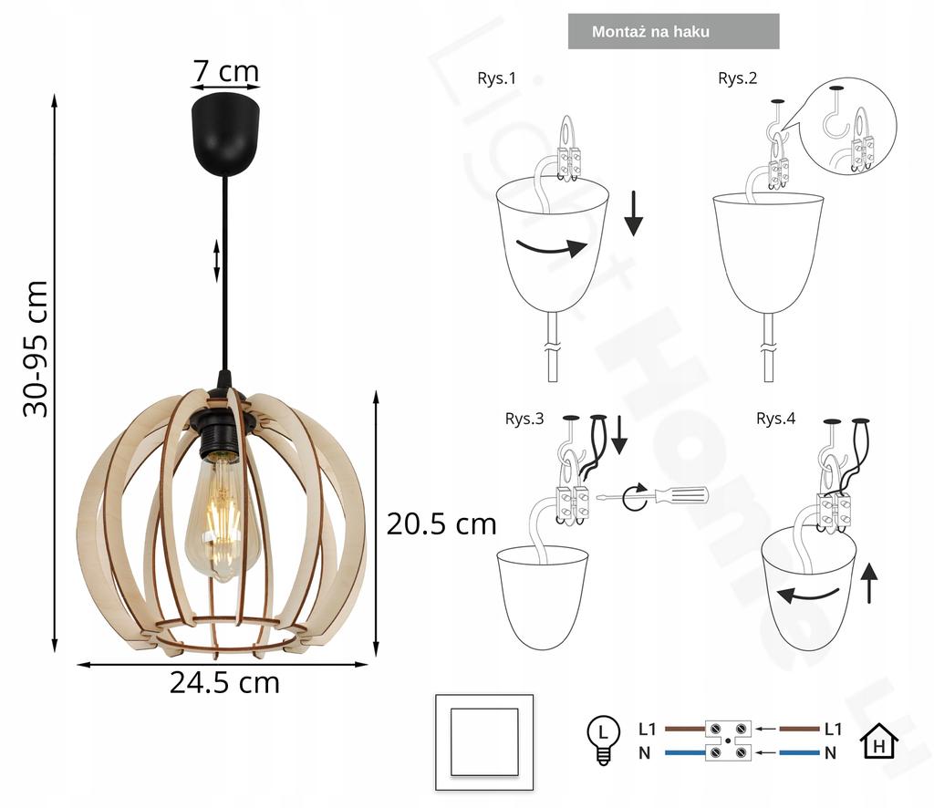 MODERN WOODEN LED CEILING HANGING LAMP