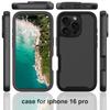 Für iPhone 16 Pro Hülle PC+TPU Transparentes Handycover mit PET-Schutzfolie