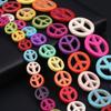 1Strand, Natural Stone Beads, Fashion Peace Symbol Synthetic Turquoise Loose Spacer Beads for Jewelry Making DIY International Day of Peace Craft Gift