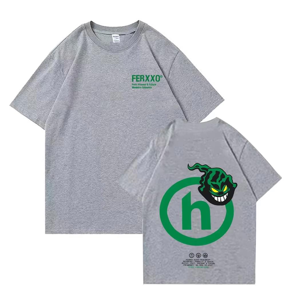 Feid FERXXO Logo T-Shirt T Shirts Men's Women Hot Sale Casual Tees Clothes Oversized T-shirts Gothic Cotton Oversized T-shirts