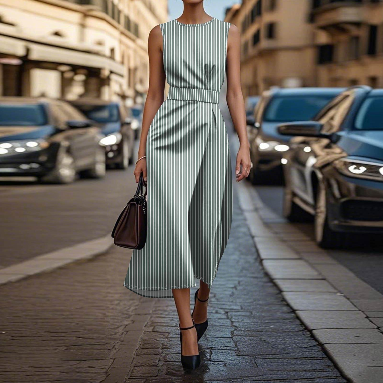 

Платье без рукавов в стиле бохо для женщин, повседневное, свободного кроя, летнее, сарафанное, с принтом S