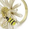 4Pcs Napkin Rings Adorable Anti-rust Alloy Spring Flower Bee Painted Napkin Buckle for Party