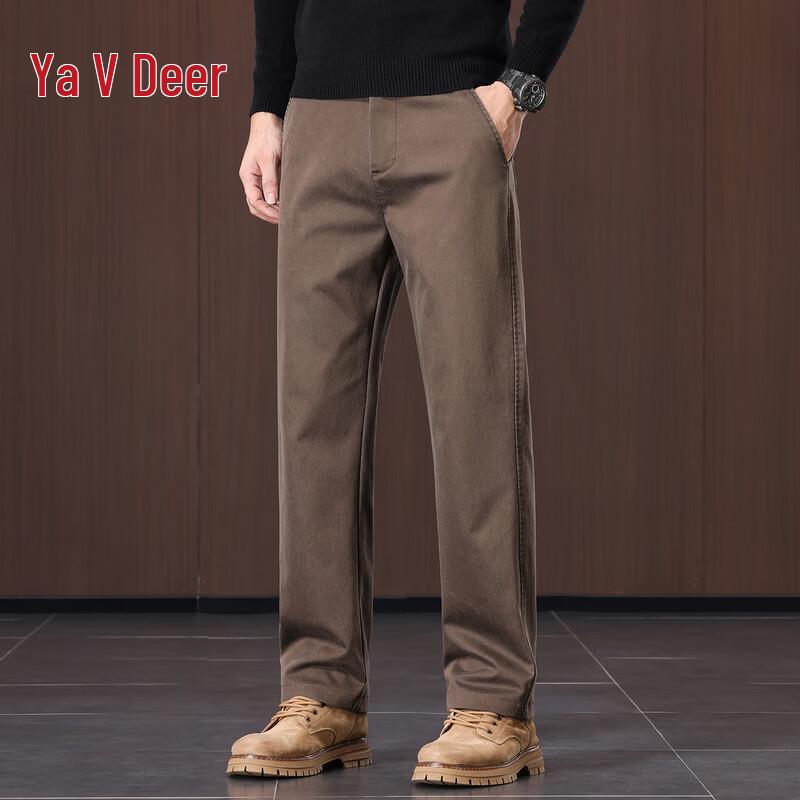 Yalu Men's Slim Fit Casual Straight Leg Trousers