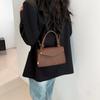 Chic 2024 Women's Korean Style Vintage Solid Color Small Crossbody Bag Pu Handbag