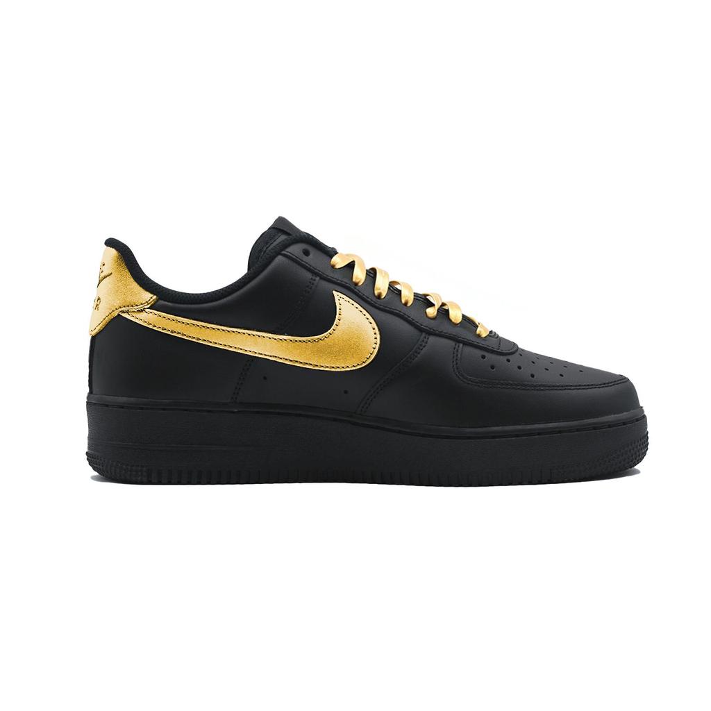 Nike Air Force 1 Black Warrior, Starlight Abrasion Resistant Low Top Skateboard Shoes Unisex Black Gold CW2288-001(Team830-)