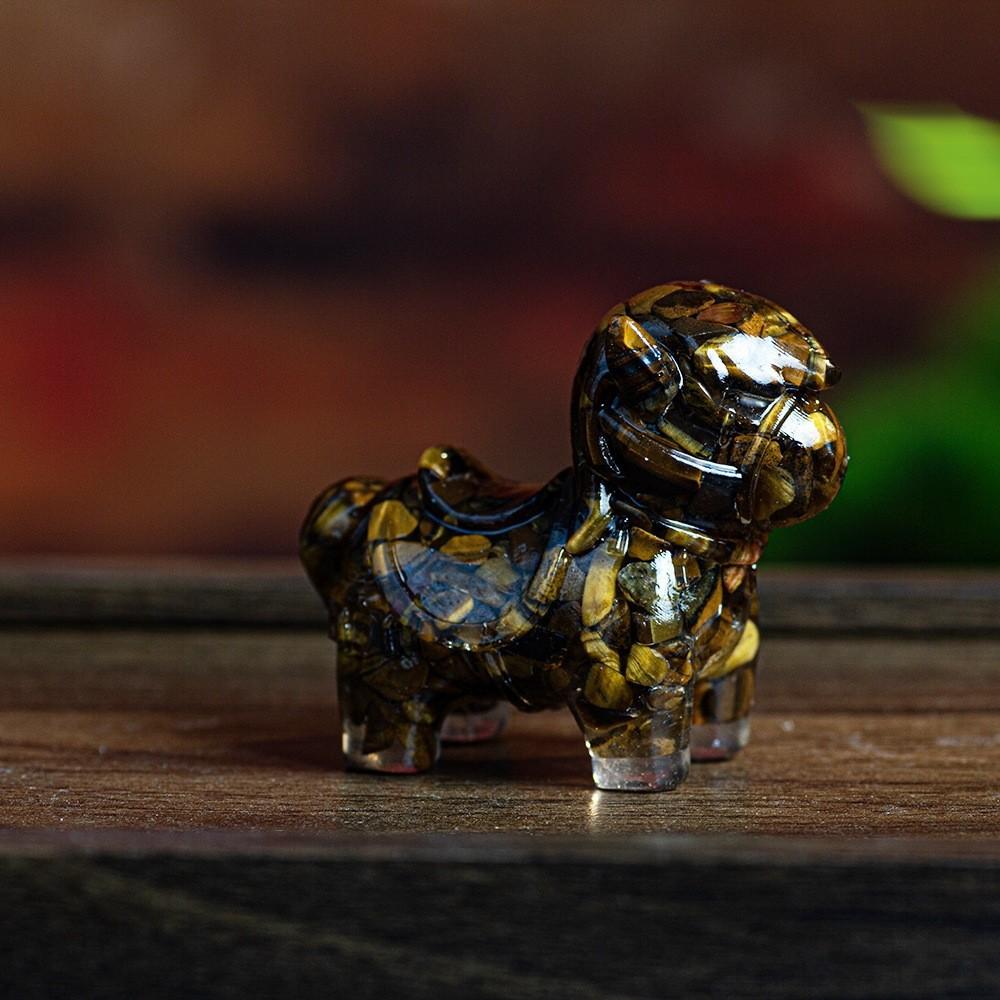 Resin Animal Ornament With Water Crystal Fill For Office Desk And Wealth Enhancement