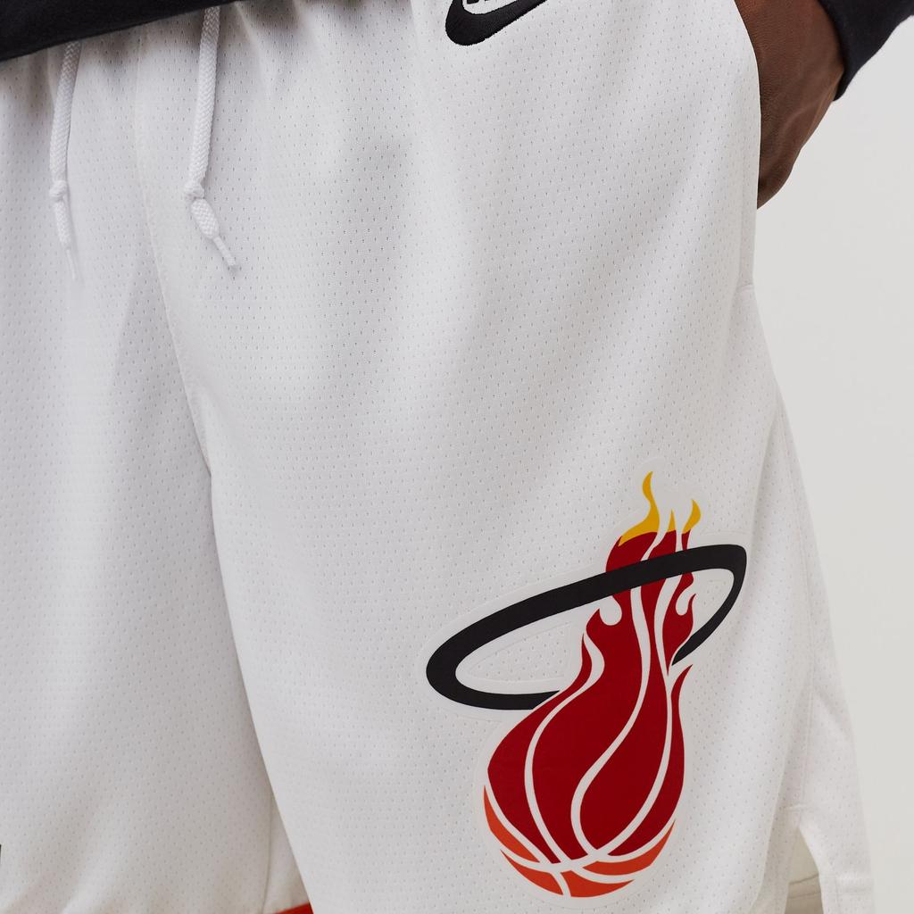 Nike X NBA Collaboration Sports Loose Quick-Dry Breathable Printed SW Fan Edition Retro Limited Miami Heat Basketball Shorts Men shorts DO9506-100