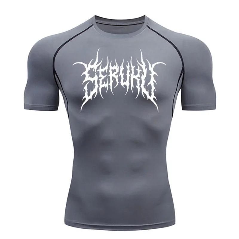 

Летняя компрессионная толстовка с коротким рукавом, мужская футболка для фитнеса, быстросохнущая футболка для бега в тренажерном зале, футболка для бодибилдинга, S-3XL XXXL