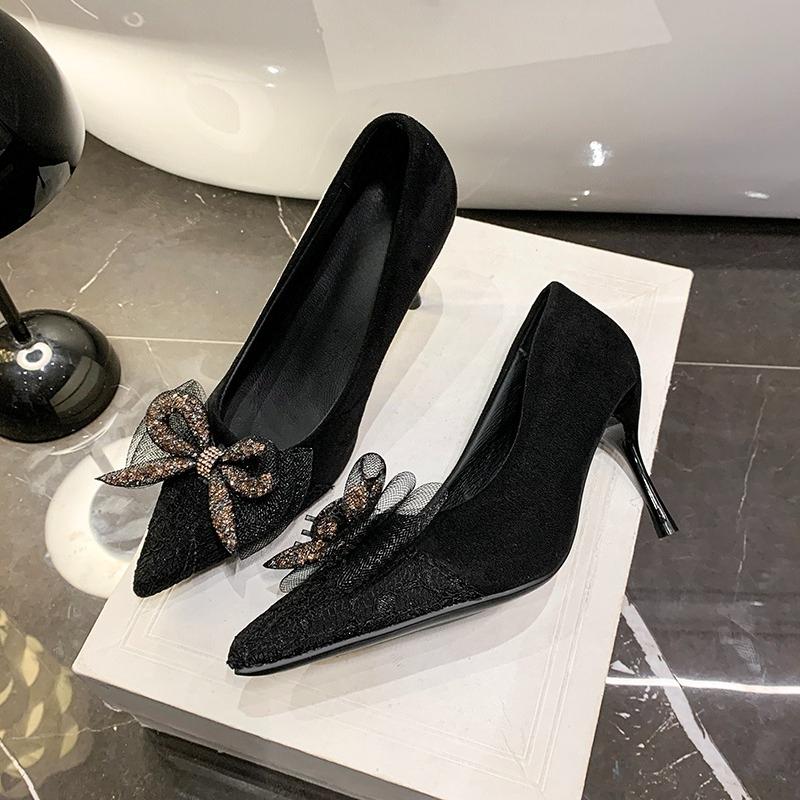 Fashion Woman Pumps Fashion Pointed Toe High Heeled Sandals Luxury Rhinestone Bow Slingbacks High Heels Women Leopard Print Dress Pumps