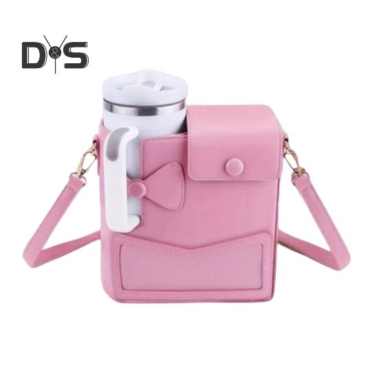 Taška přes rameno pro sklenici Cestovní taška na láhev na vodu s kapsou na telefon Crossbody držák na pohár Taška na láhev Nosič láhve na vodu pro sklenici Stanley