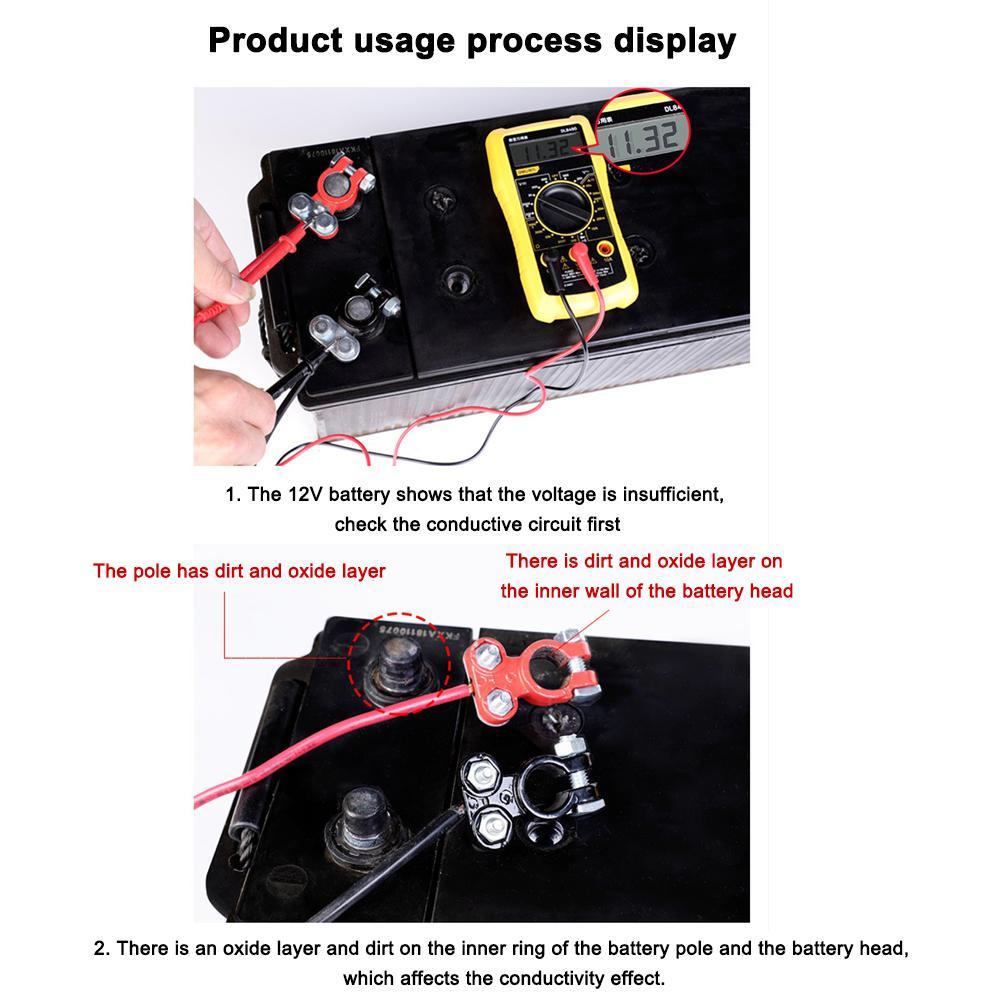 Battery Wire Brush Anti Corrosion Cleaner Tool for Vehicle Battery Maintenance Battery Terminal Wash Cleaning
