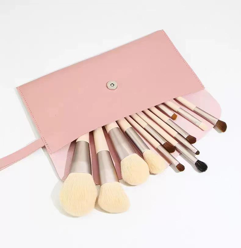 Morandi 12-teiliges Make-up-Pinselset mit weichen Tierhaaren zum Konturieren, für Lidschatten, losen Puder, Rouge und Concealer.