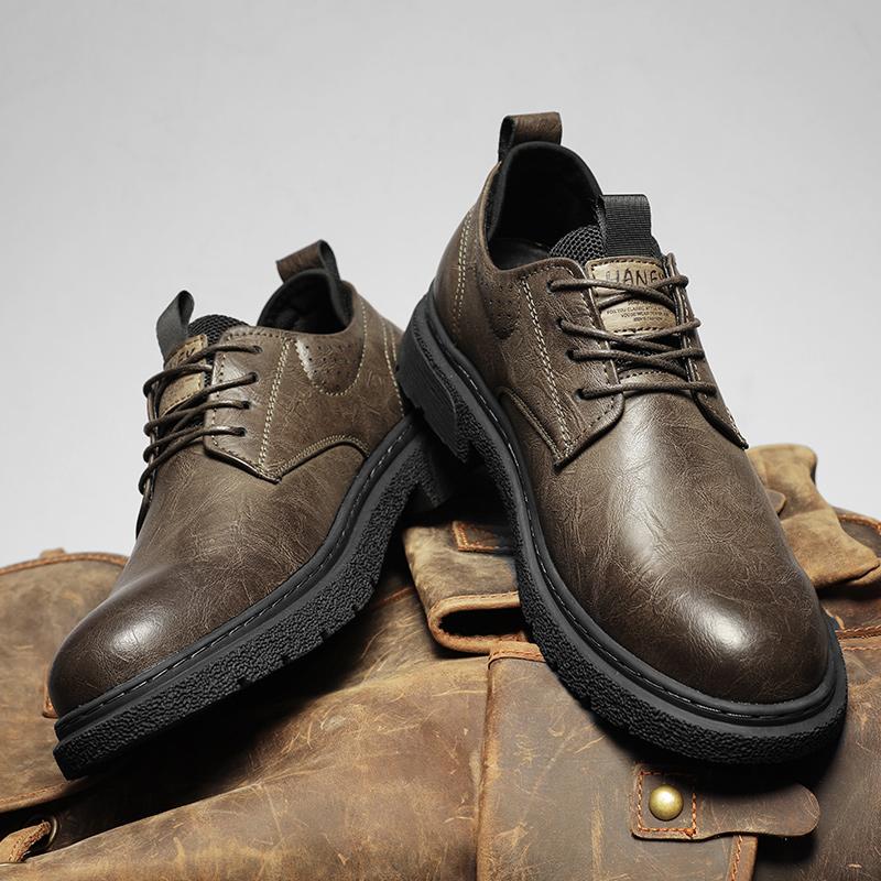 Men's Casual Leather Sneakers Genuine Leather Mens Vulcanized Shoes Men Comforthable Casual Shoes Comfy Male Skateboard Footwear