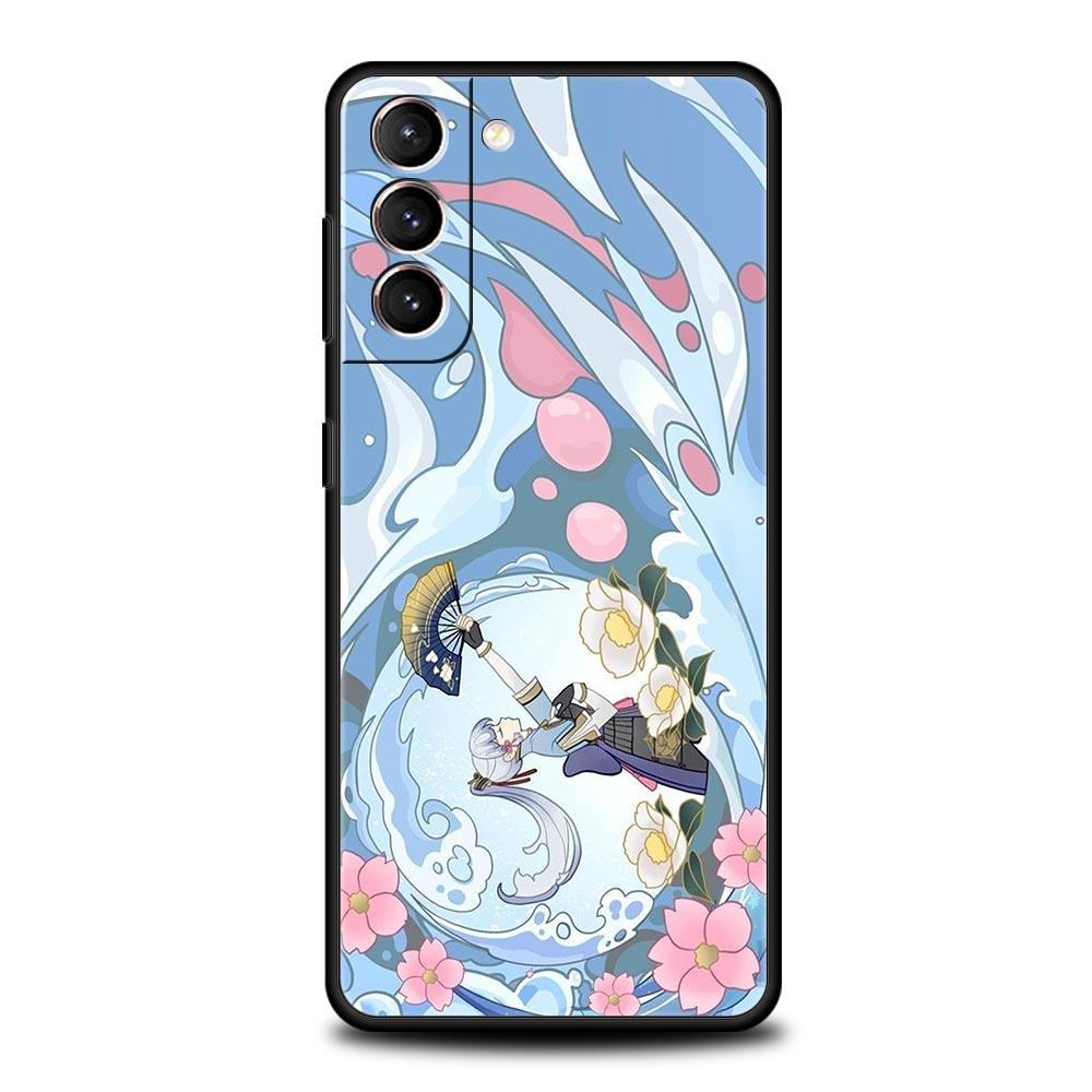 Genshin Impact Cartoon Logo Phone Case For Samsung Galaxy S23 Ultra S22 S21 S20 FE 5G S10 S10E S9 S8 Plus Note 20 Silicone Cover