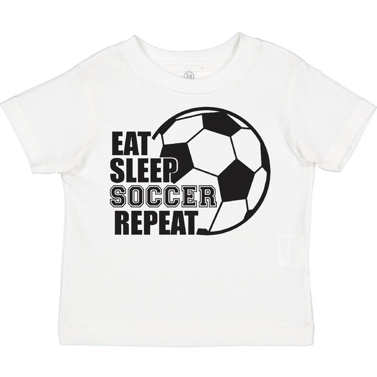 Inktastic Eat Sleep Soccer Repeat Toddler kids boys T-Shirt Sports Child Preschooler Kid 150