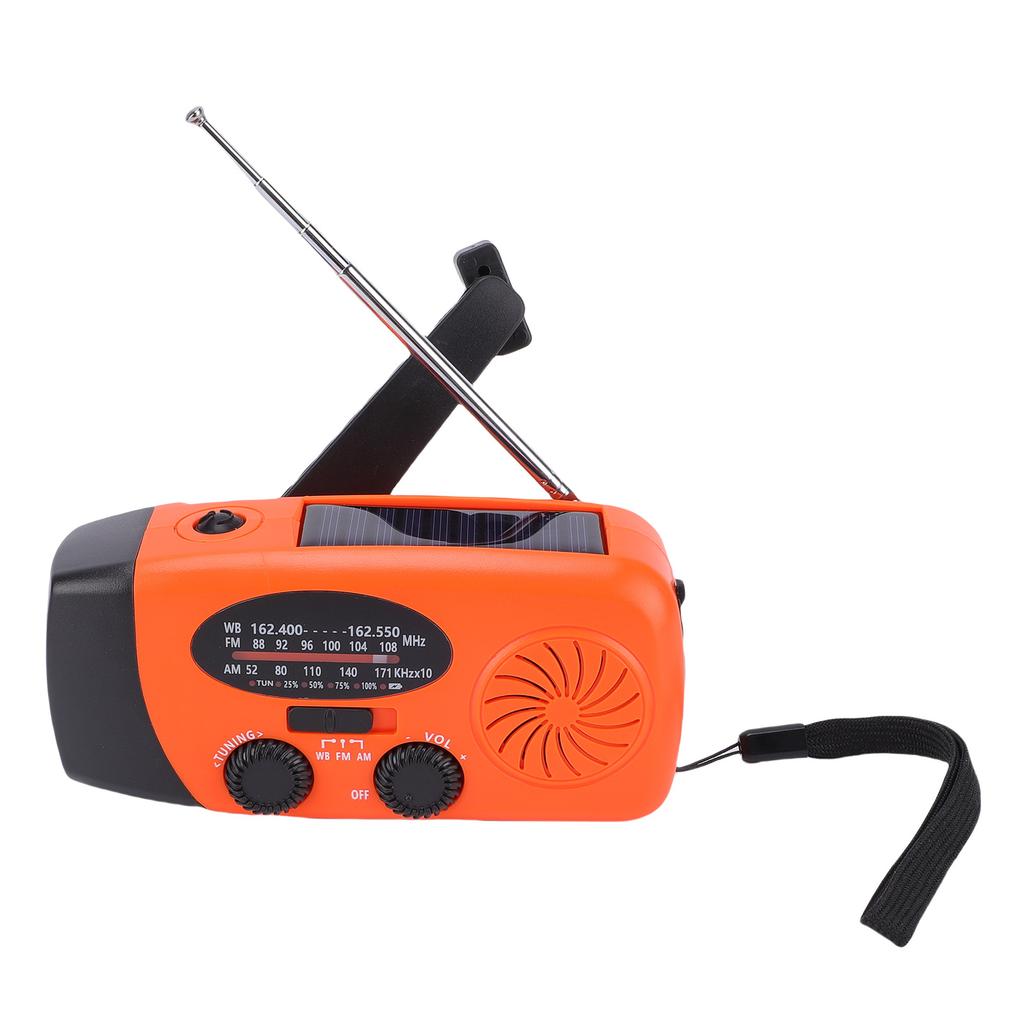 Emergency Weather Radio AM FM WB Solar Hand Crank Portable Radio with LED Flashlight 6000mAh Battery