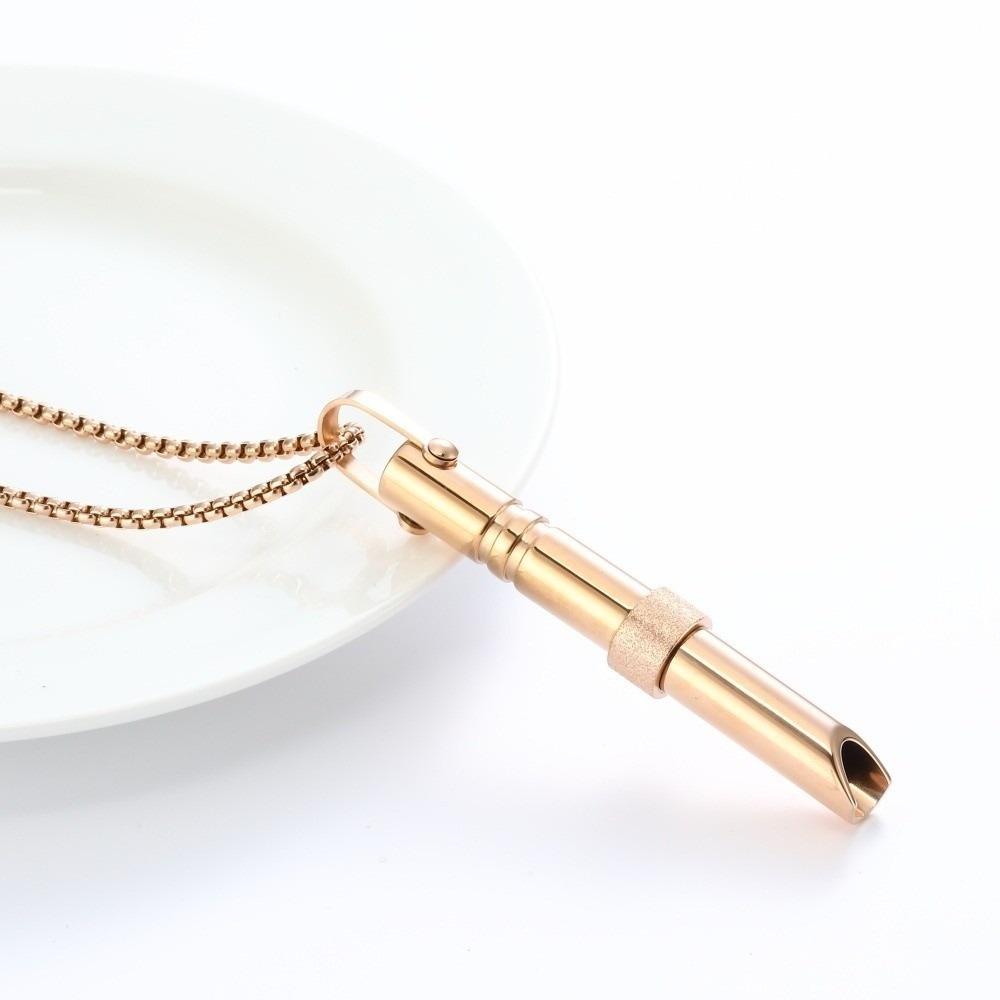 Fashion Mindfulness Training Whistle Stainless Steel Rotatable Yoga Portable Stress Relief Jewelry Accessories