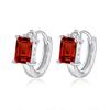 S925 Sterling Silver Square Crystal Ear Buckles Natural Color Gem Minimalist Luxury Fashion Earring Temperament Fine Jewelry For Women