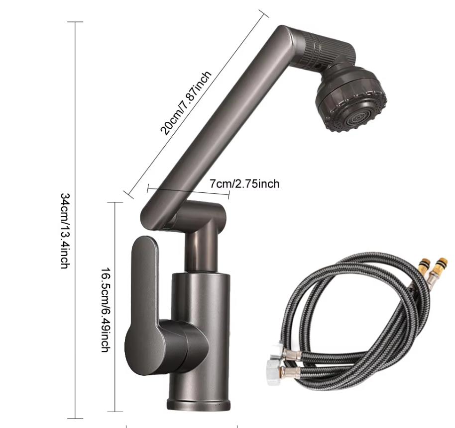 

ABS Вращающийся Кухонный Смеситель Защита от Брызг Смеситель для Раковины Горячая Холодная Вода Ванная Комната Матовый Никель Дом