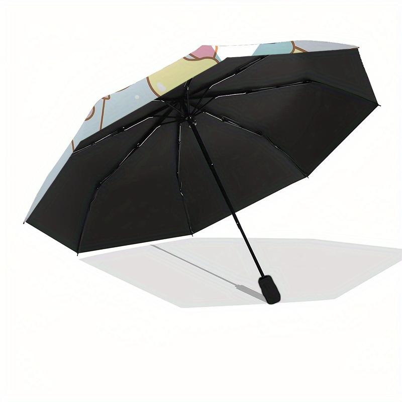 Hello Kitty, Little Twin Stars Automatic Open/Close Umbrella-Cute Umbrella with Cute Design, Portable 3-Fold Compact Umbrella for Men & Wome