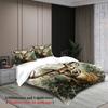 Watercolor Vivid Deer And Plants Printed 3pcs Duvet Cover Rustic Animal Style 100% Polyester Bedding Sets Double/Queen Size