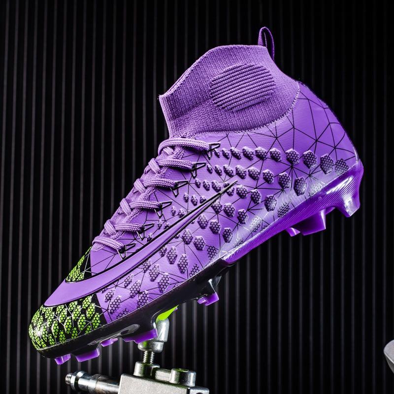 High-top football shoes men's and women's long nails, broken nails, non-slip outdoor sports training football shoes