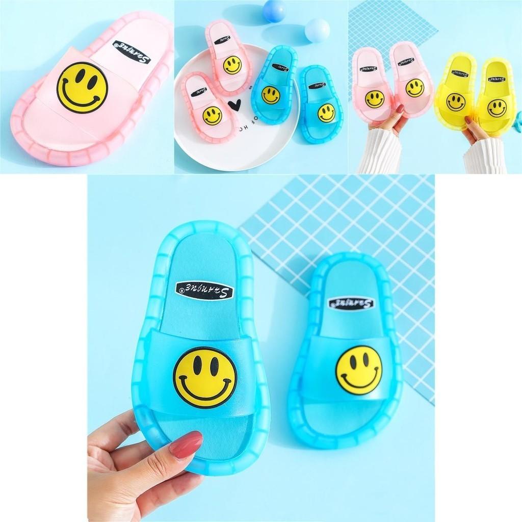 Kids Led Summer Slippers Quick-drying And Breathable With Smiley Design