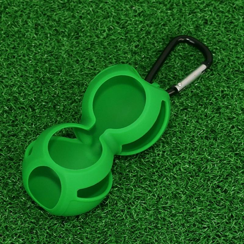 Golf Ball and Accessories Organiser Bag Waterproof Silicone Golf Ball Holder With Carabiner Clip For Outdoor Sports