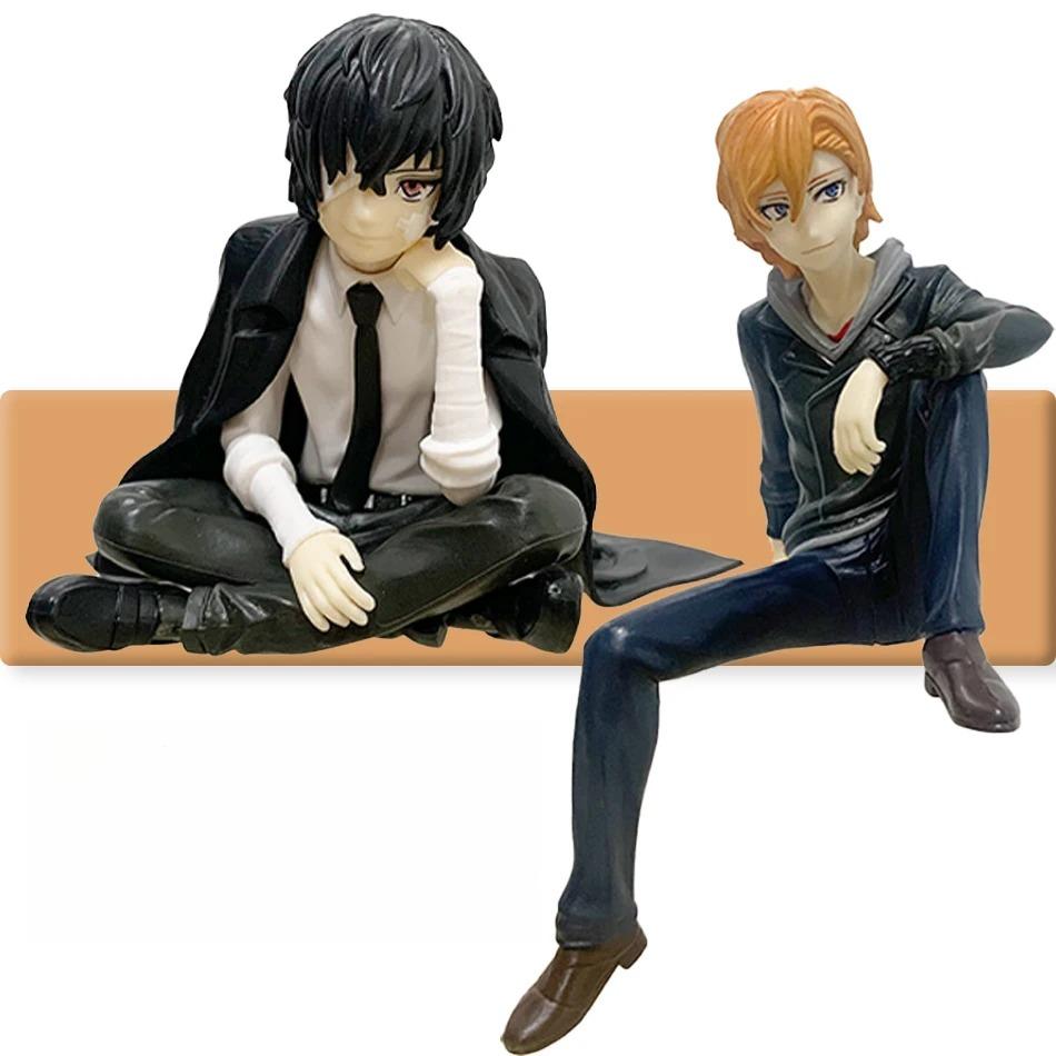 Bungo Stray Dogs Dazai Zhi Nakahara Chuya Sitting Posture Anime Figure PVC Action Figures Model Anime Carto On Model Toy Gifts