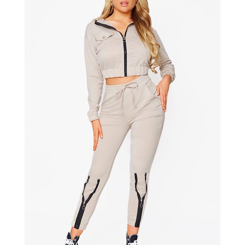 Long Sleeve Top and Pants Set Fashion Long Sleeves Tops + Drawstring Pants Casual Suit